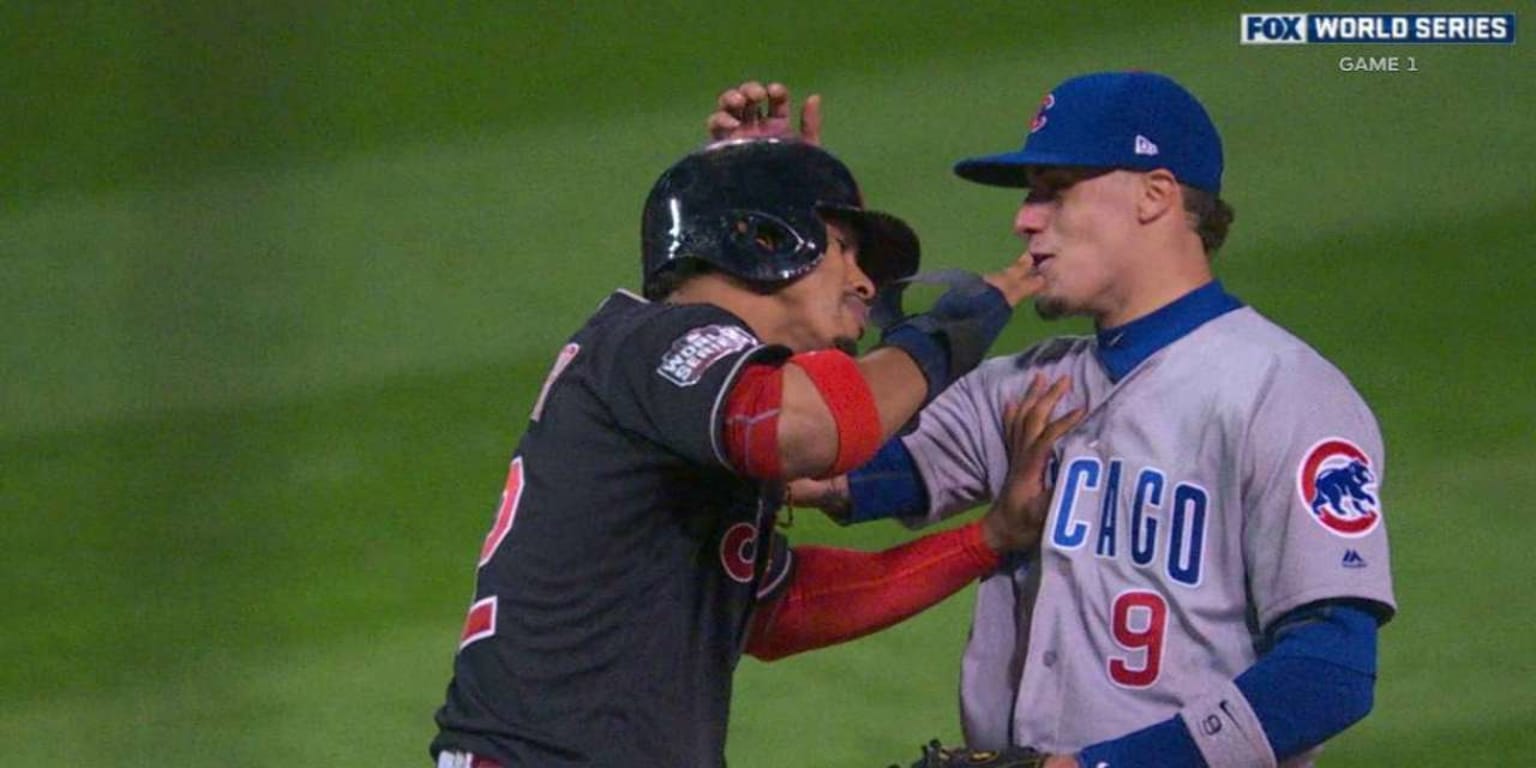 Francisco Lindor And Javier Baez S Friendly Encounter At Second Was A Fun Game 1 Moment Mlb Com