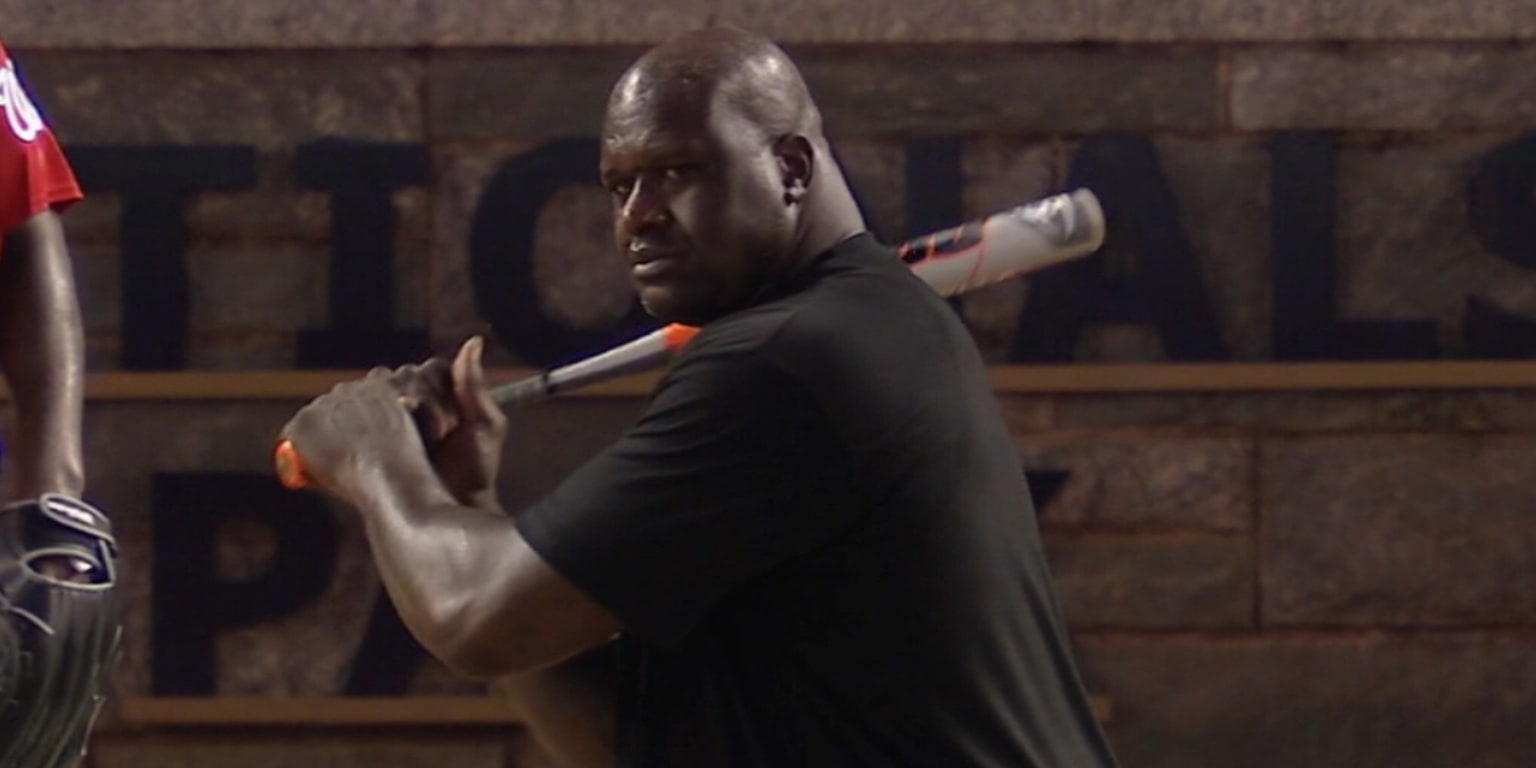 Shaq stepped out of the DJ booth to join the Celebrity Softball Game ...