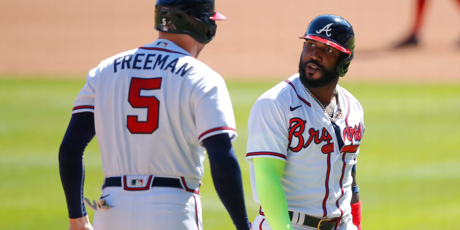 Braves reliever Mark Melancon can't stop catching Ozzie Albies