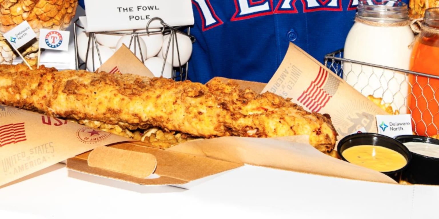 Taste testing the Texas Rangers' new two-foot-long 'boomstick burger'  concession at Globe Life Field 