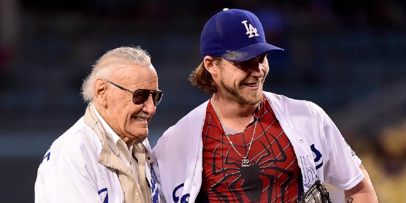 Josh Reddick had a chance to show off his Spider-Man shirt to Stan Lee