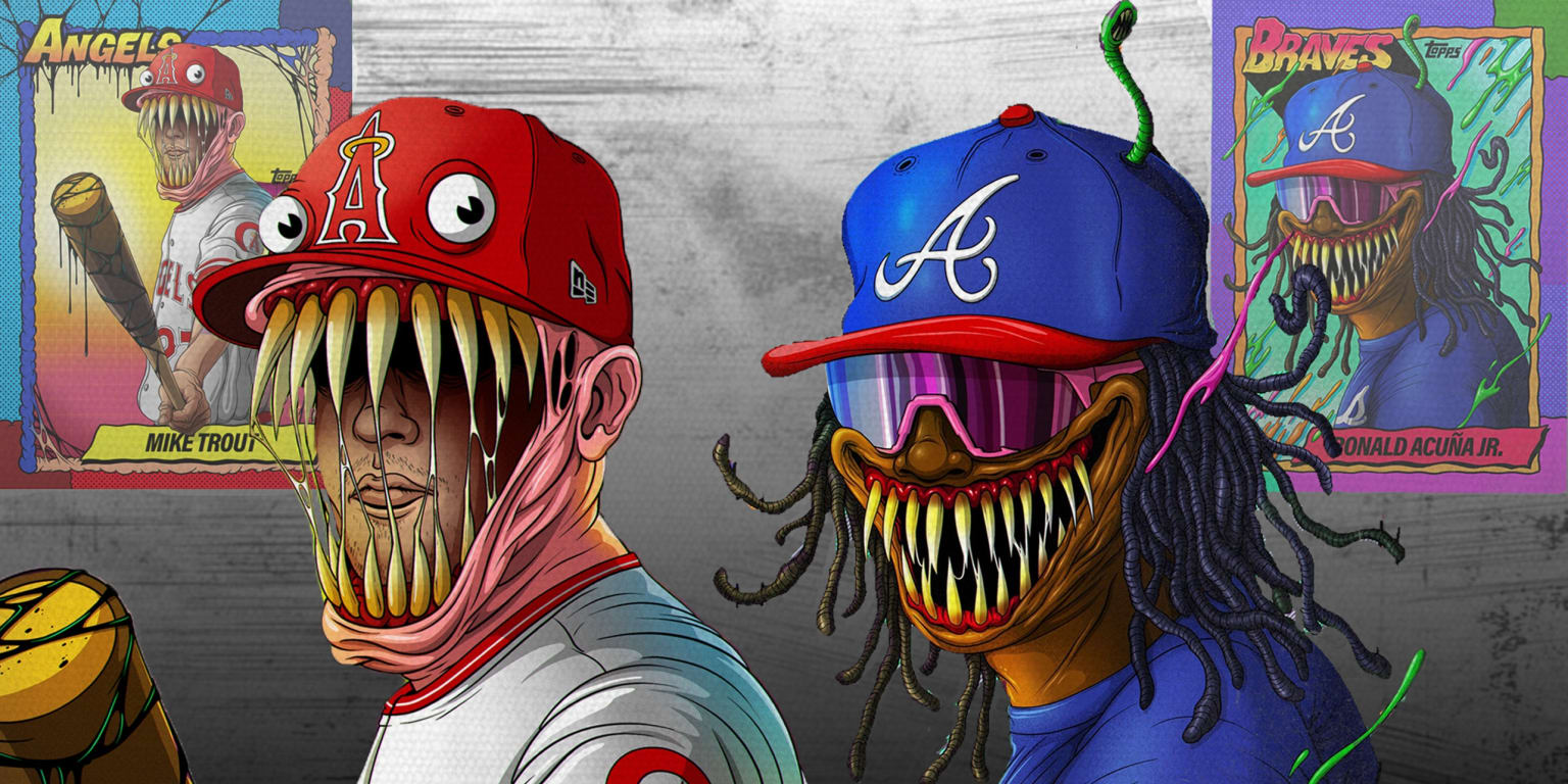 Topps Project70 artist Alex Pardee Brightmares, Ronald Acuña Jr., Mike Trout