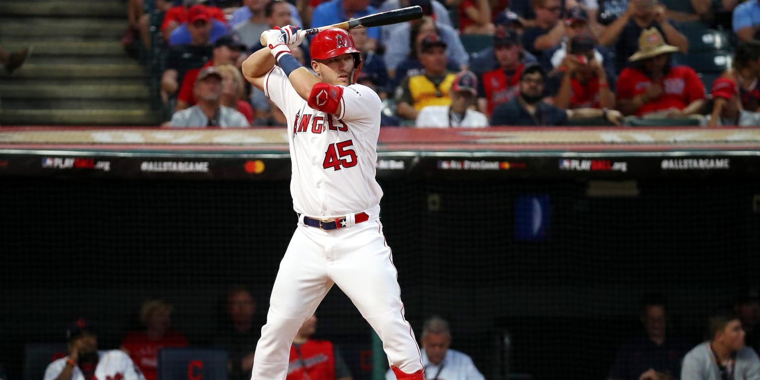 Angels' Mike Trout and Tommy La Stella Wear No. 45 During MLB All