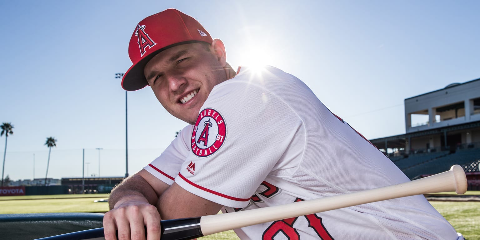 Mike Trout Los Angeles Angels Majestic Cool Base Player Jersey White in  2023