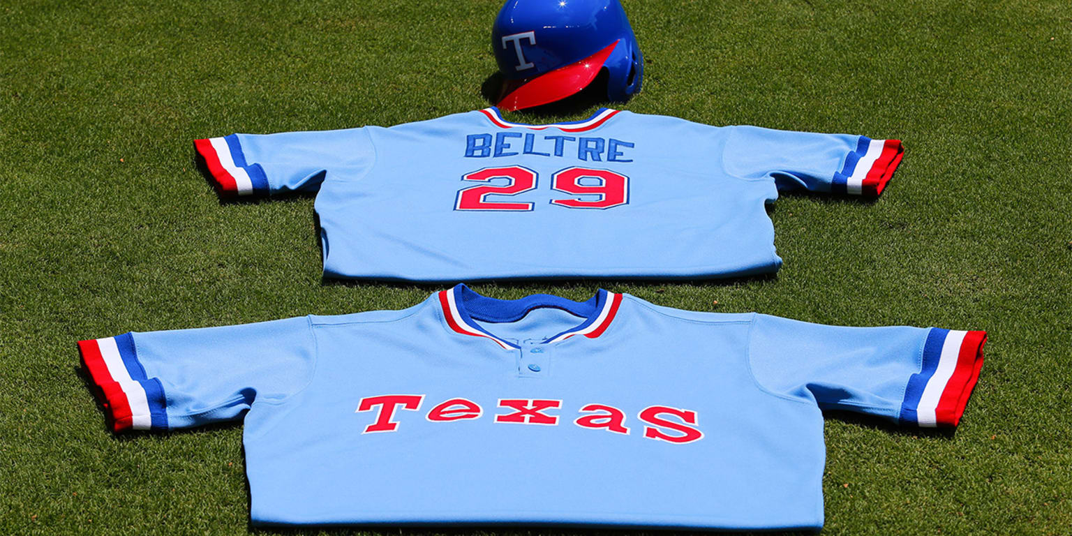 Texas Rangers - This powder blue Mike Napoli replica