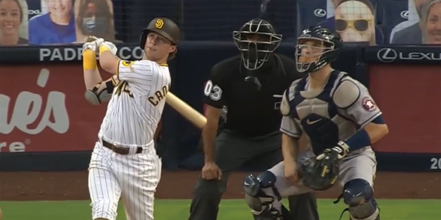 San Diego Padres' Jake Cronenworth follows through on a swing