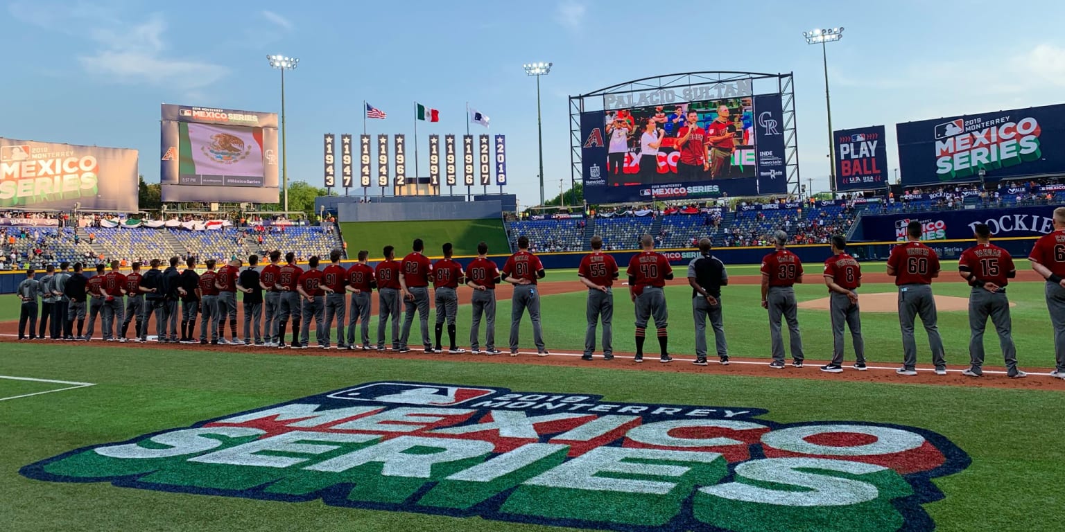 Arizona Diamondbacks in Monterrey, Mexico, for spring training game against  Colorado Rockies