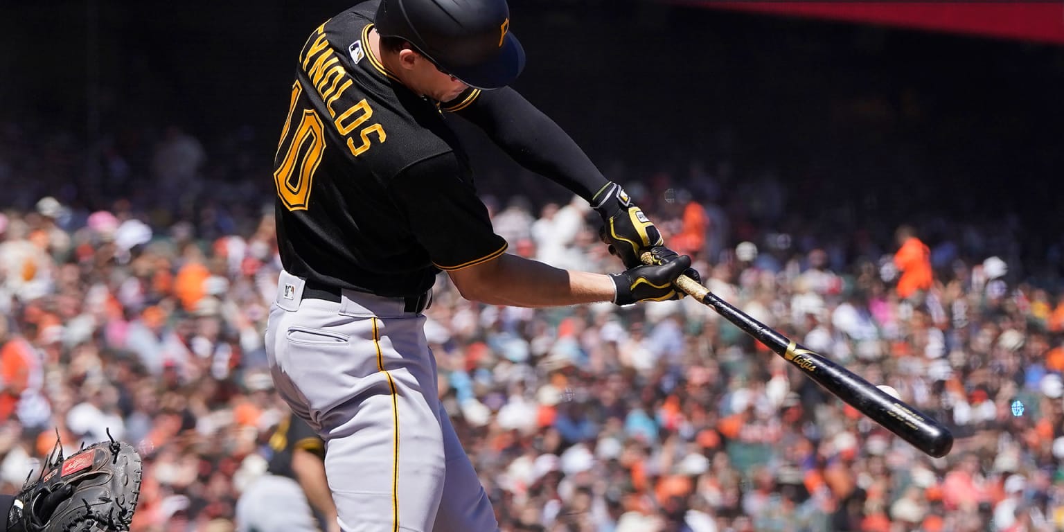 The ball sails past Pittsburgh Pirates first baseman Ben Gamel on