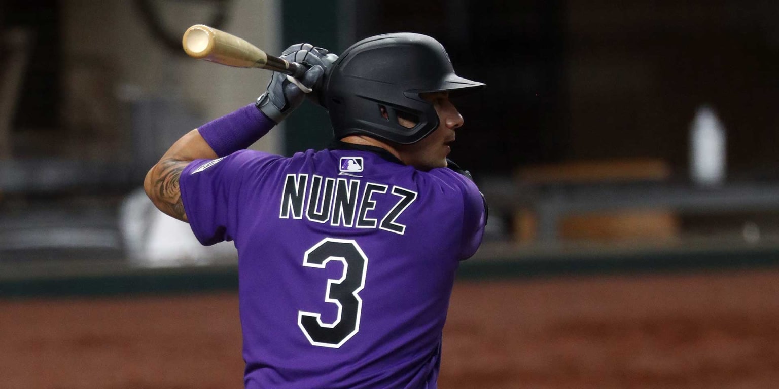 2022 Colorado Rockies Dom Nunez #3 Game Issued Green Jersey City