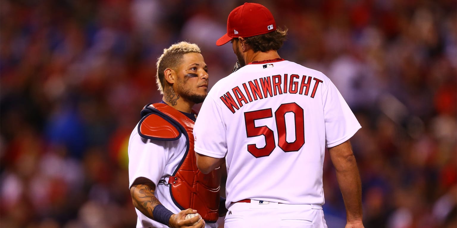 Yadier Molina And Adam Wainwright Cardinals Baseball Signatures T
