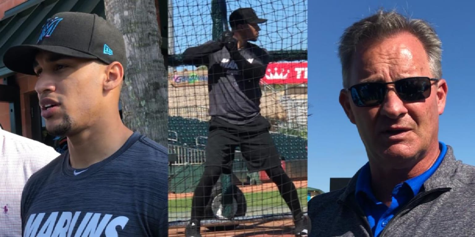 Victor Victor Mesa welcomed to camp by Marlins