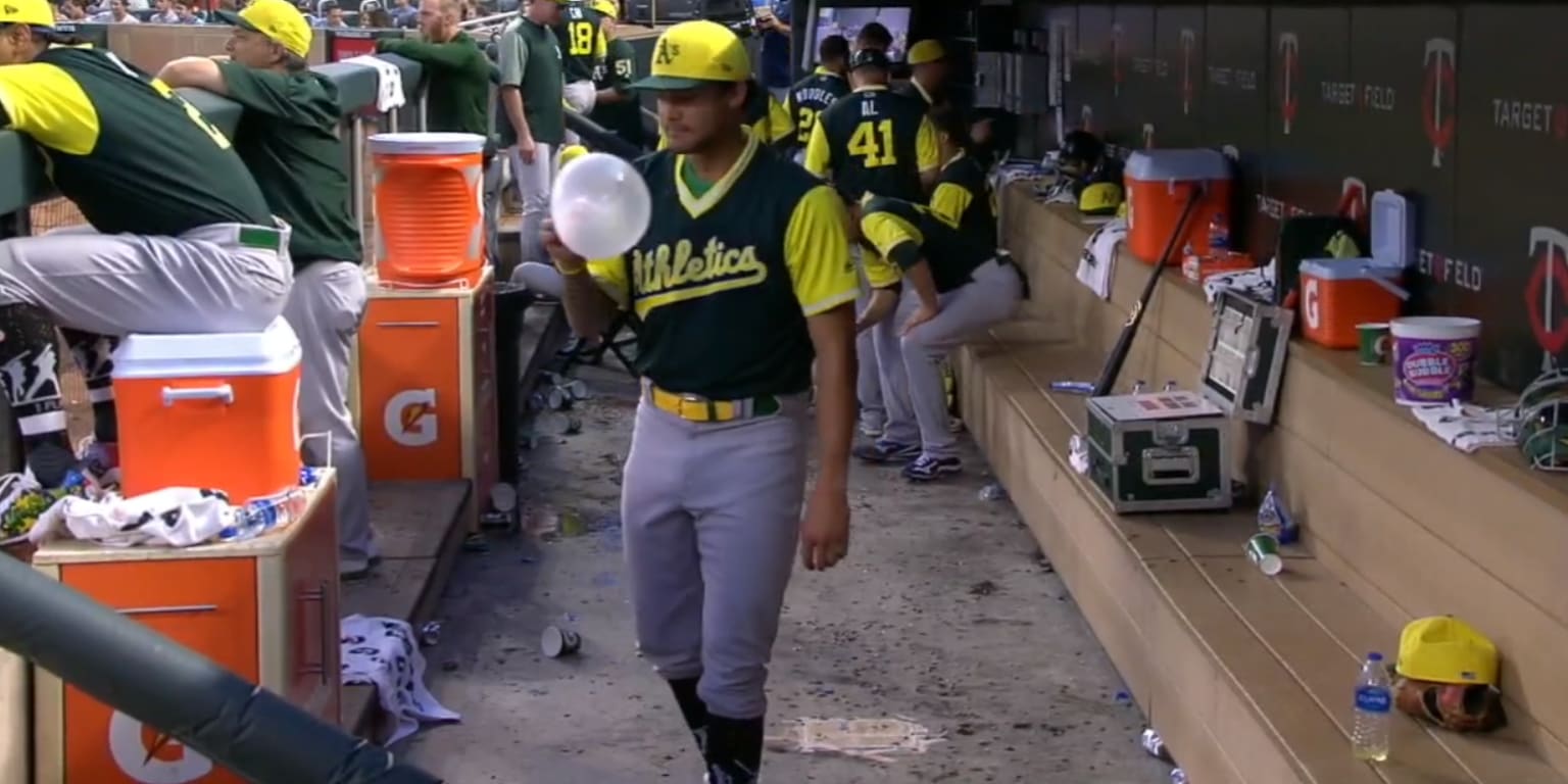 Yolmer Sanchez came prepared with his own makeshift replay review satchel  and paper cup phone system