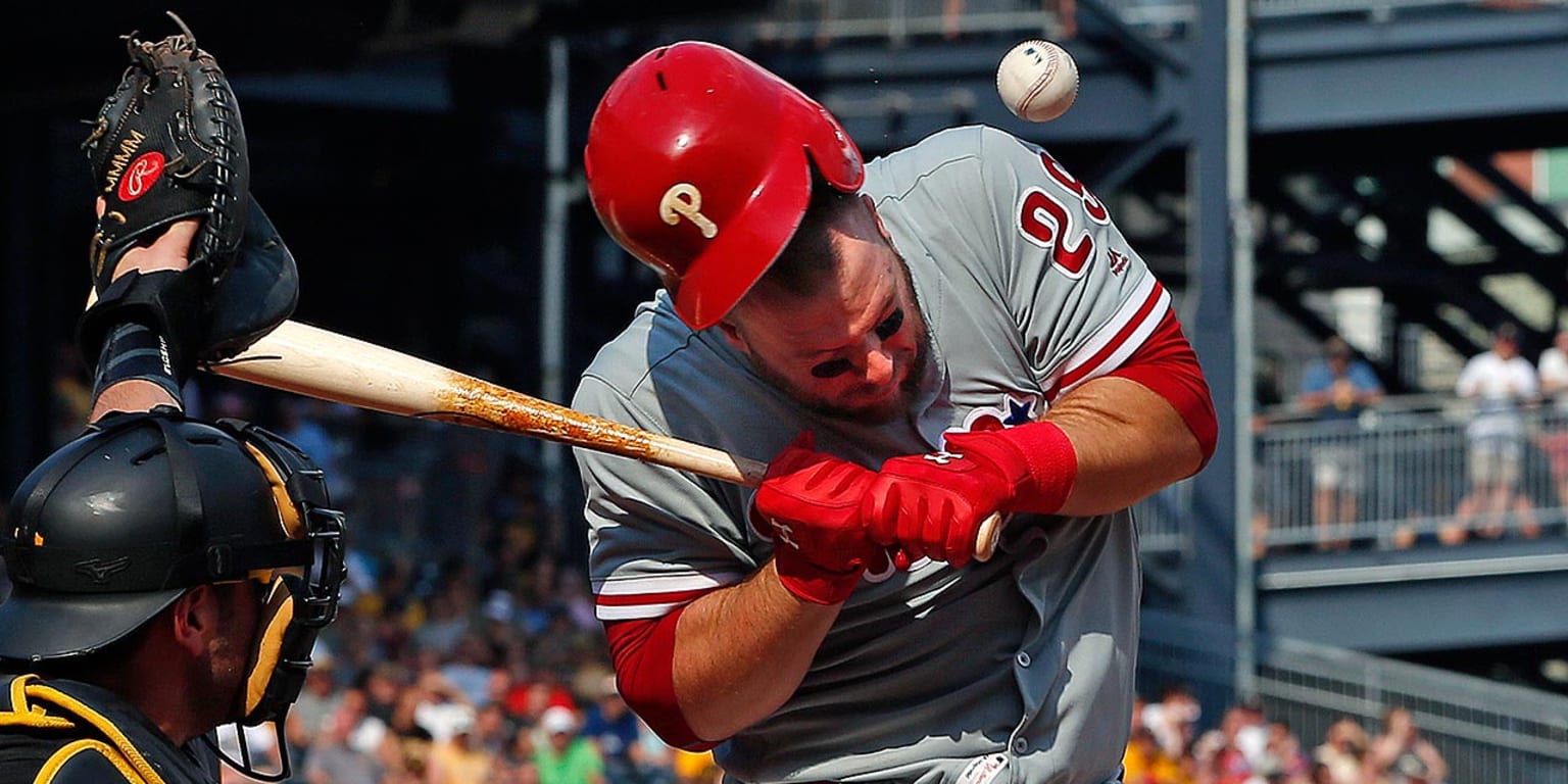 Phillies Cameron Rupp hit in head by pitch
