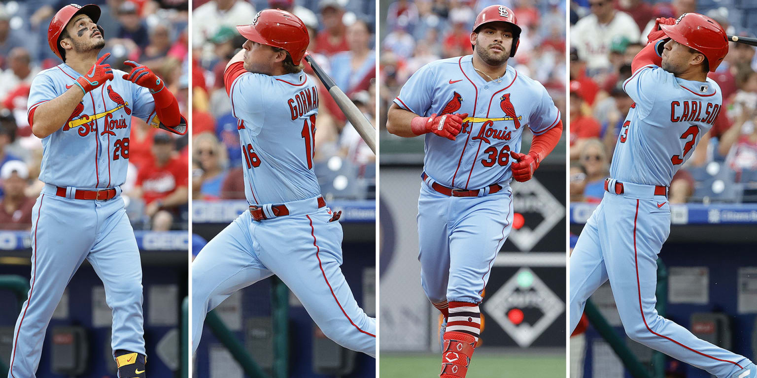 Cardinals hit four straight home runs