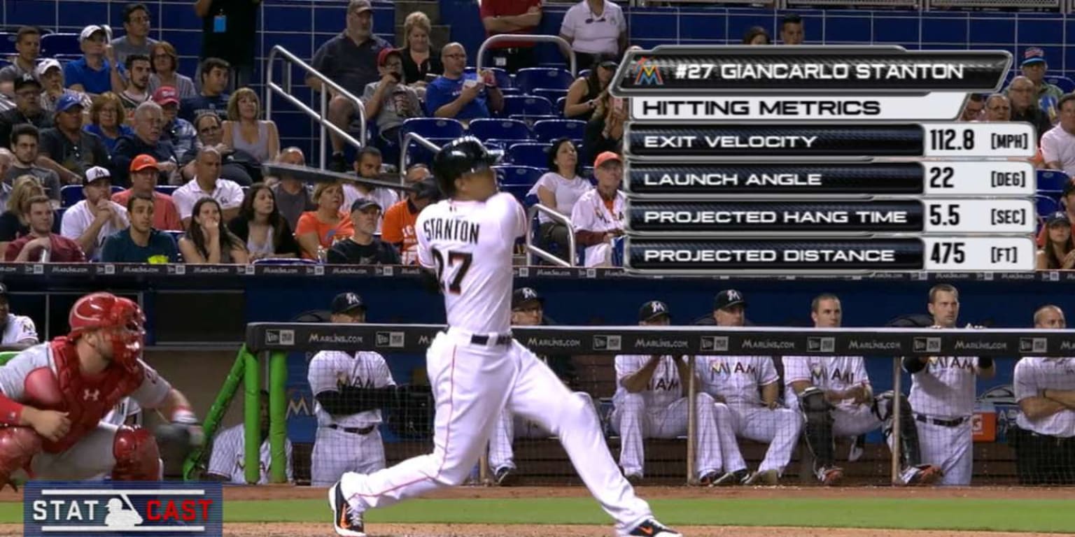Where did Giancarlo Stanton's homer on Saturday rank among the longest of  his career?