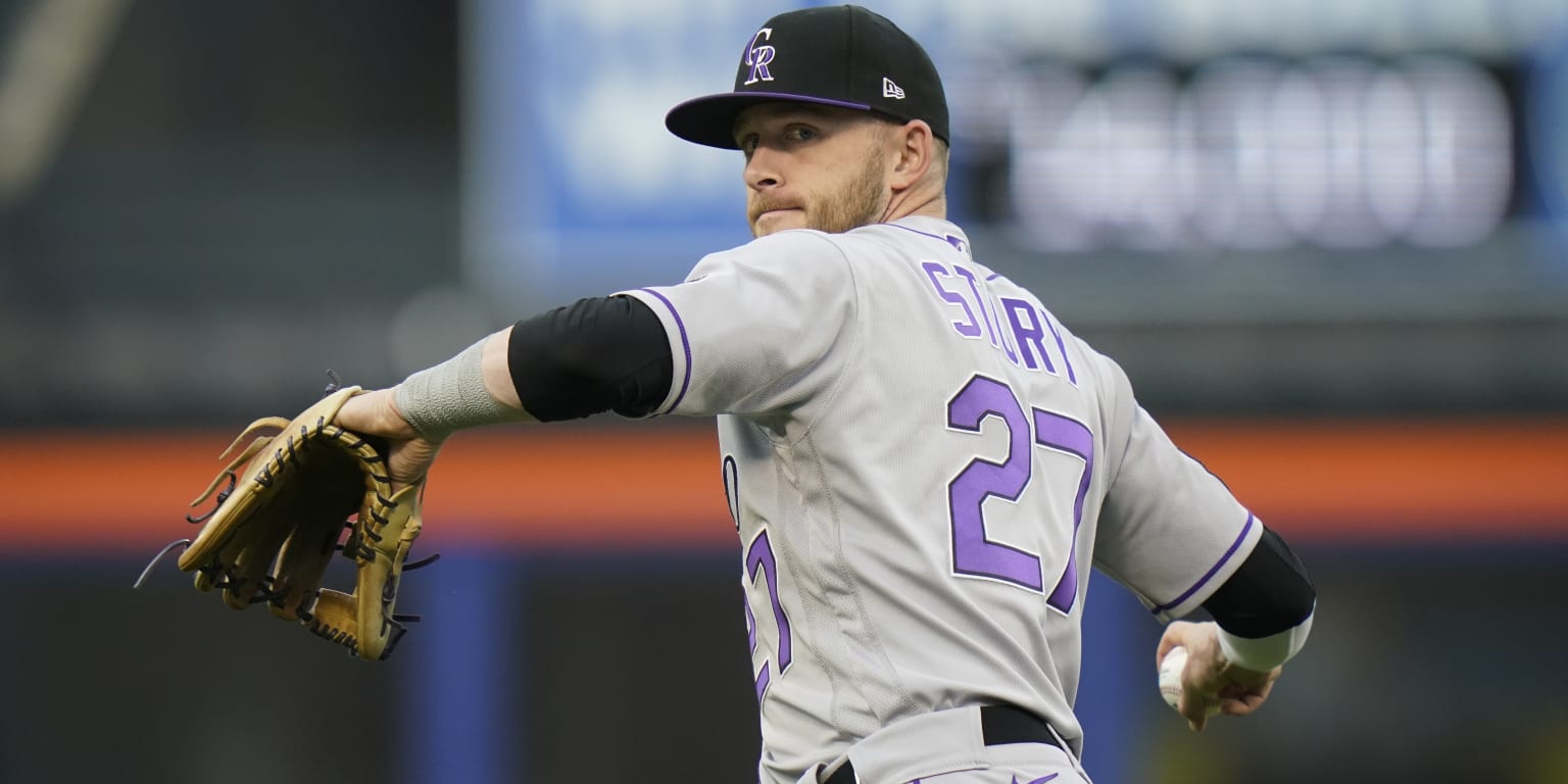 Rockies' Trevor Story on hold with elbow injury; game vs. Pirates