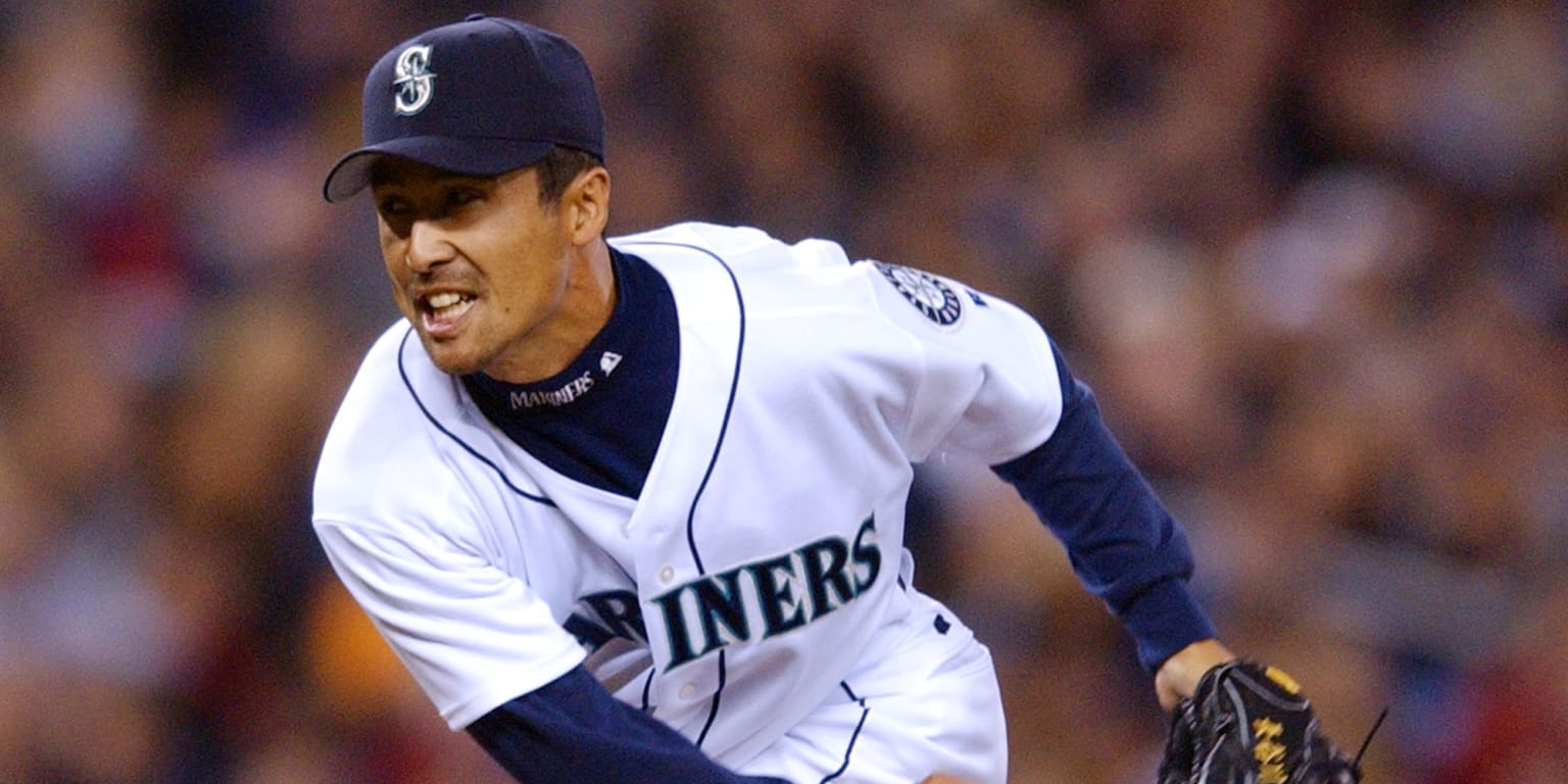 Shigetoshi Hasegawa of the Anaheim Angels during a game at Anaheim