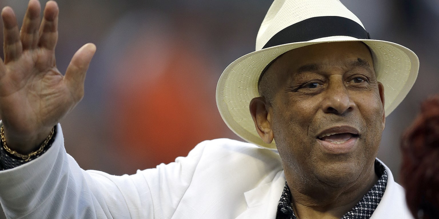 Orlando Cepeda attends Cardinals-Giants game