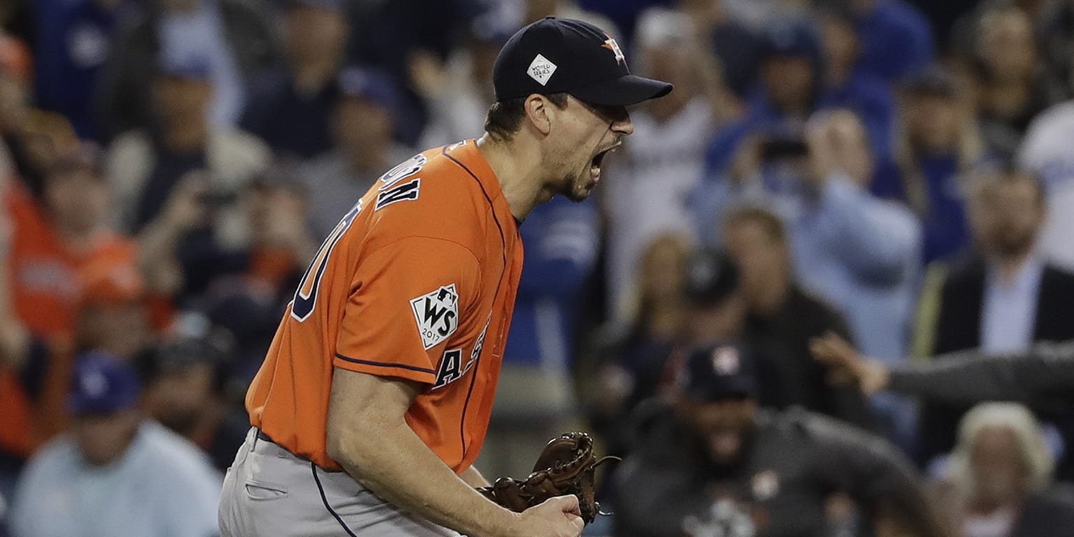 Charlie Morton recording three World Series outs after getting his