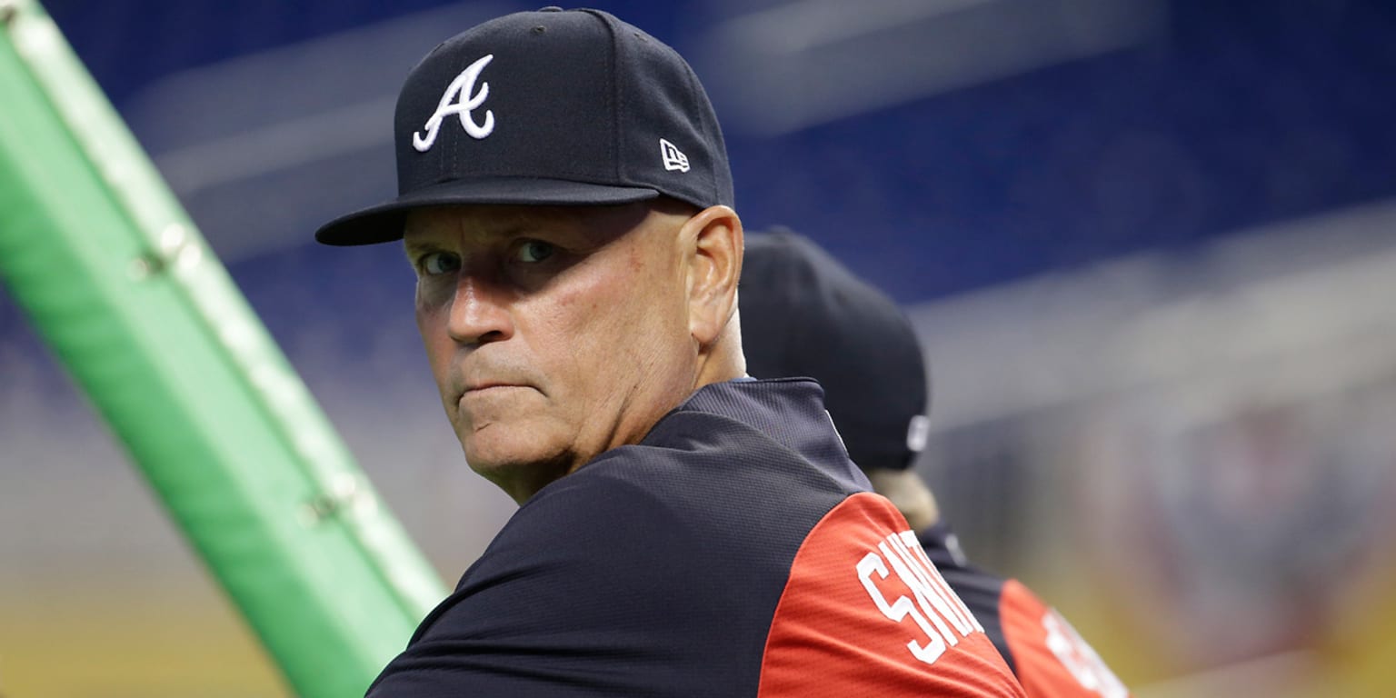 Atlanta Braves manager Brian Snitker with his wife Ronnie during