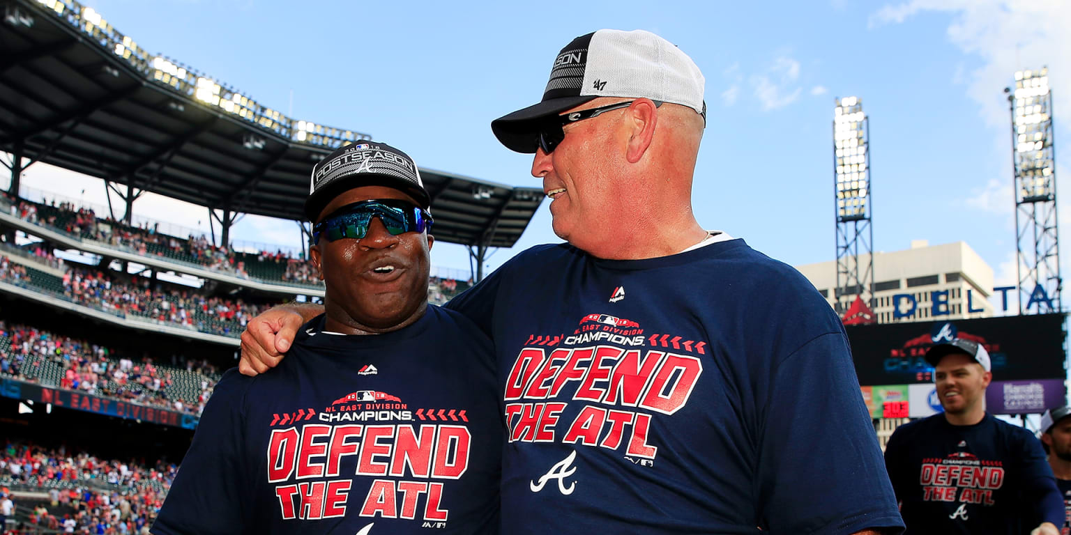 Atlanta Braves manager Brian Snitker with his wife Ronnie during