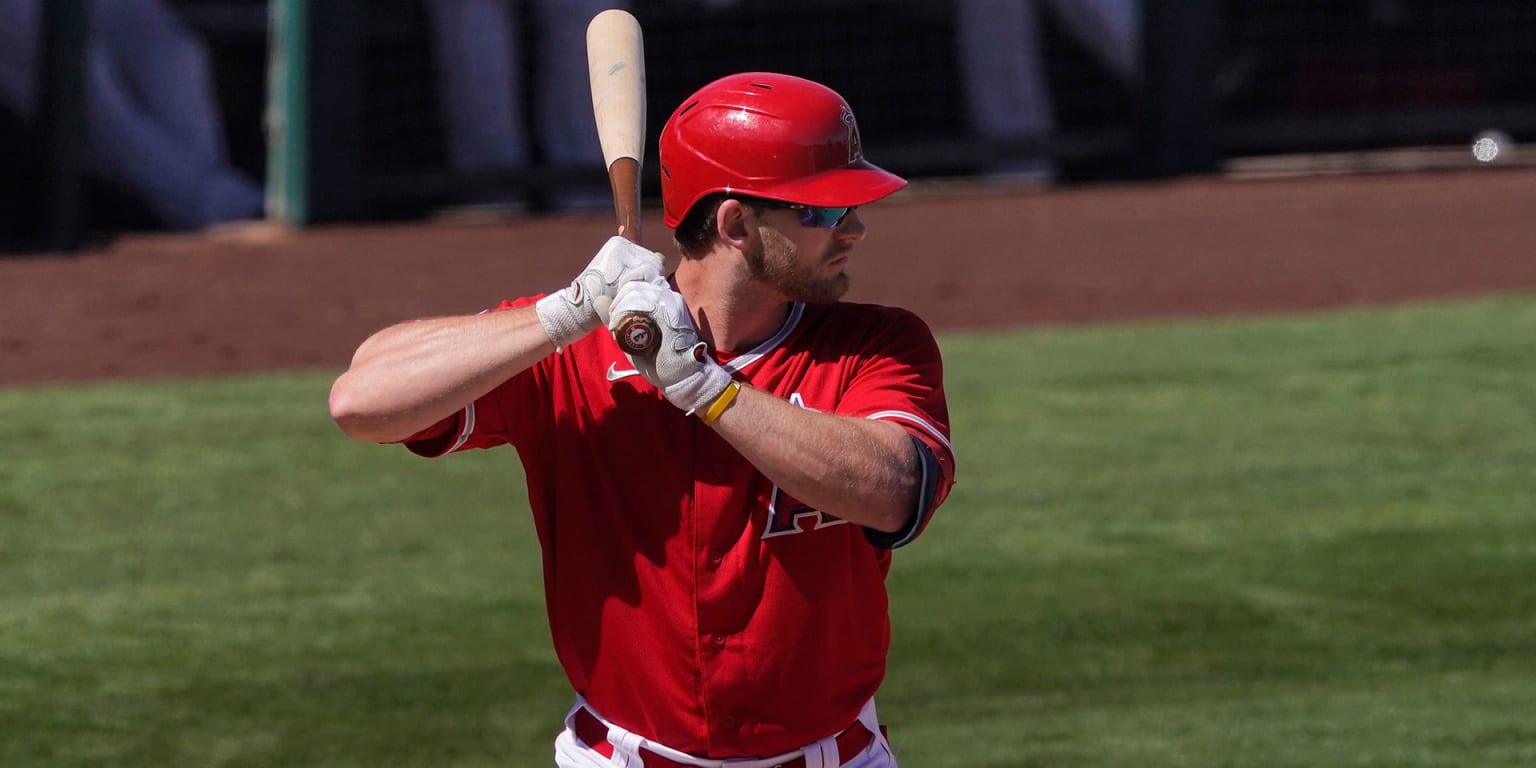 Taylor Ward catching for Angels