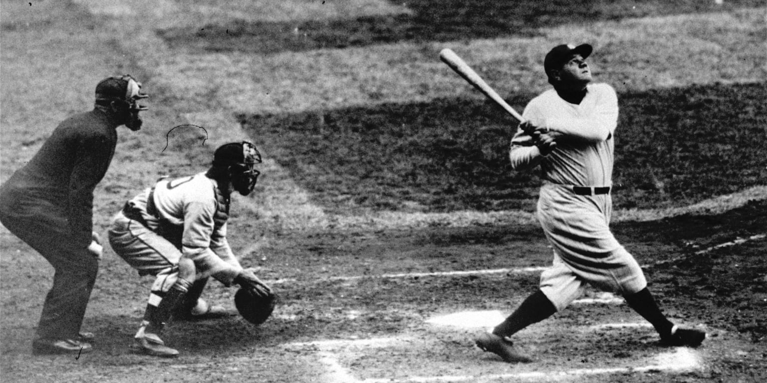 Babe Ruth clubs his first major league homer