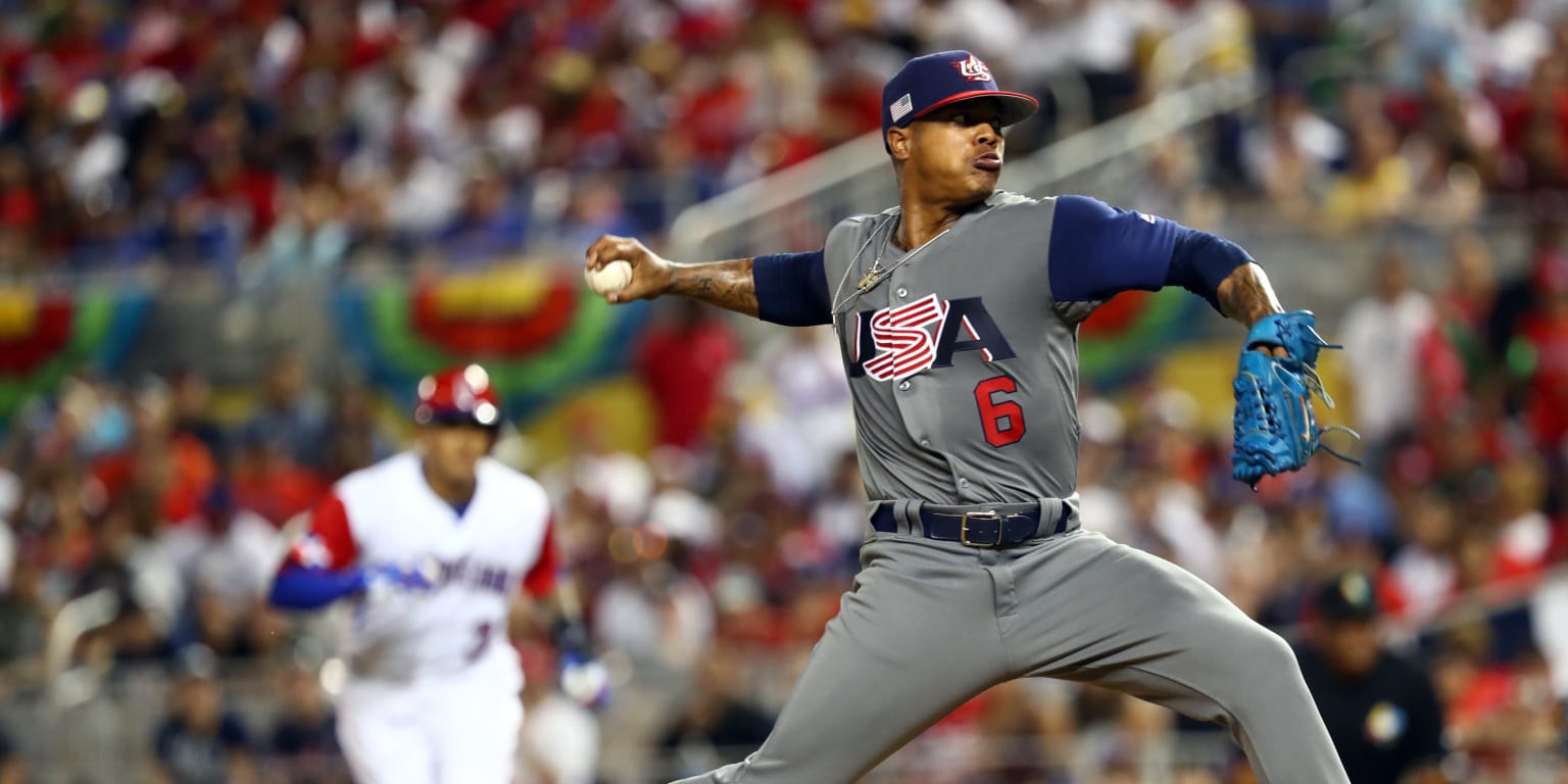 A detailed view of the Adidas cleats worn by Marcus Stroman of the News  Photo - Getty Images