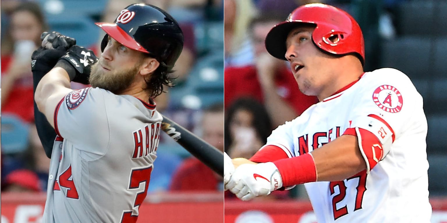 Bryce Harper, Mike Trout trade home runs