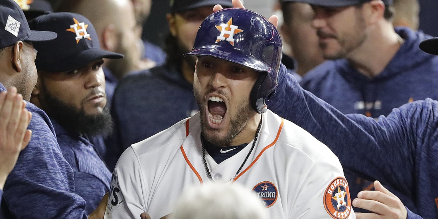 HOUSTON, TX - SEPTEMBER 20: Houston Astros center fielder George Springer's  (4) haircut during the MLB game between the Chicago White Sox and Houston  Astros on September 20, 2017 at Minute Maid