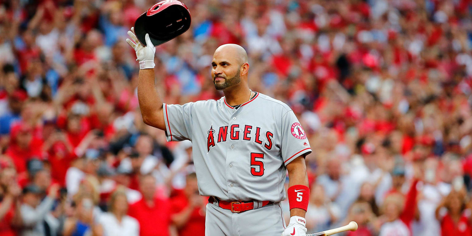 Future Hall of Famer Albert Pujols hit .328 with the Cardinals and won  three MVP awards. He has hit .257 with the Angels.