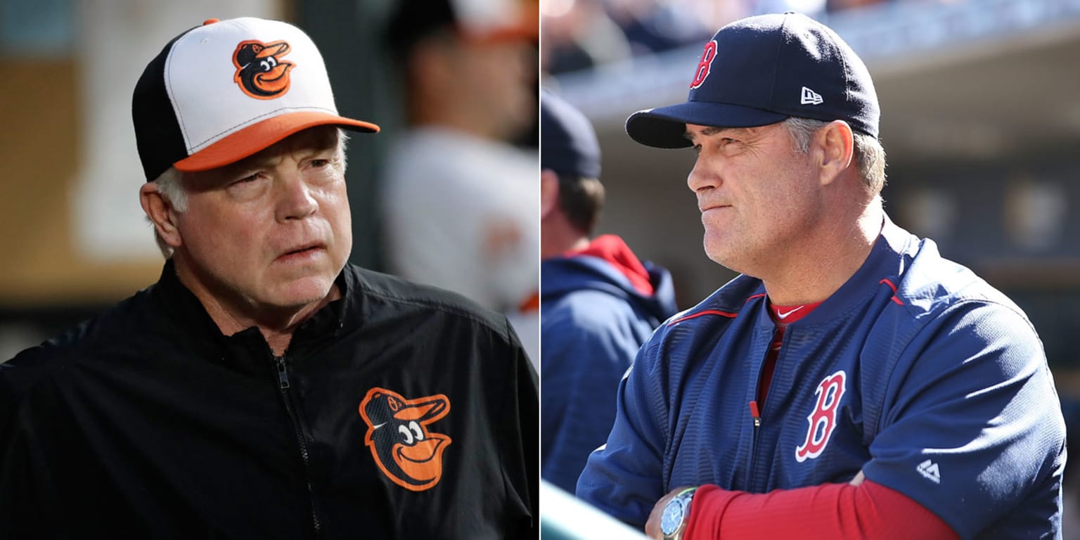 Baltimore Orioles manager Buck Showalter vigorously argues a balk call