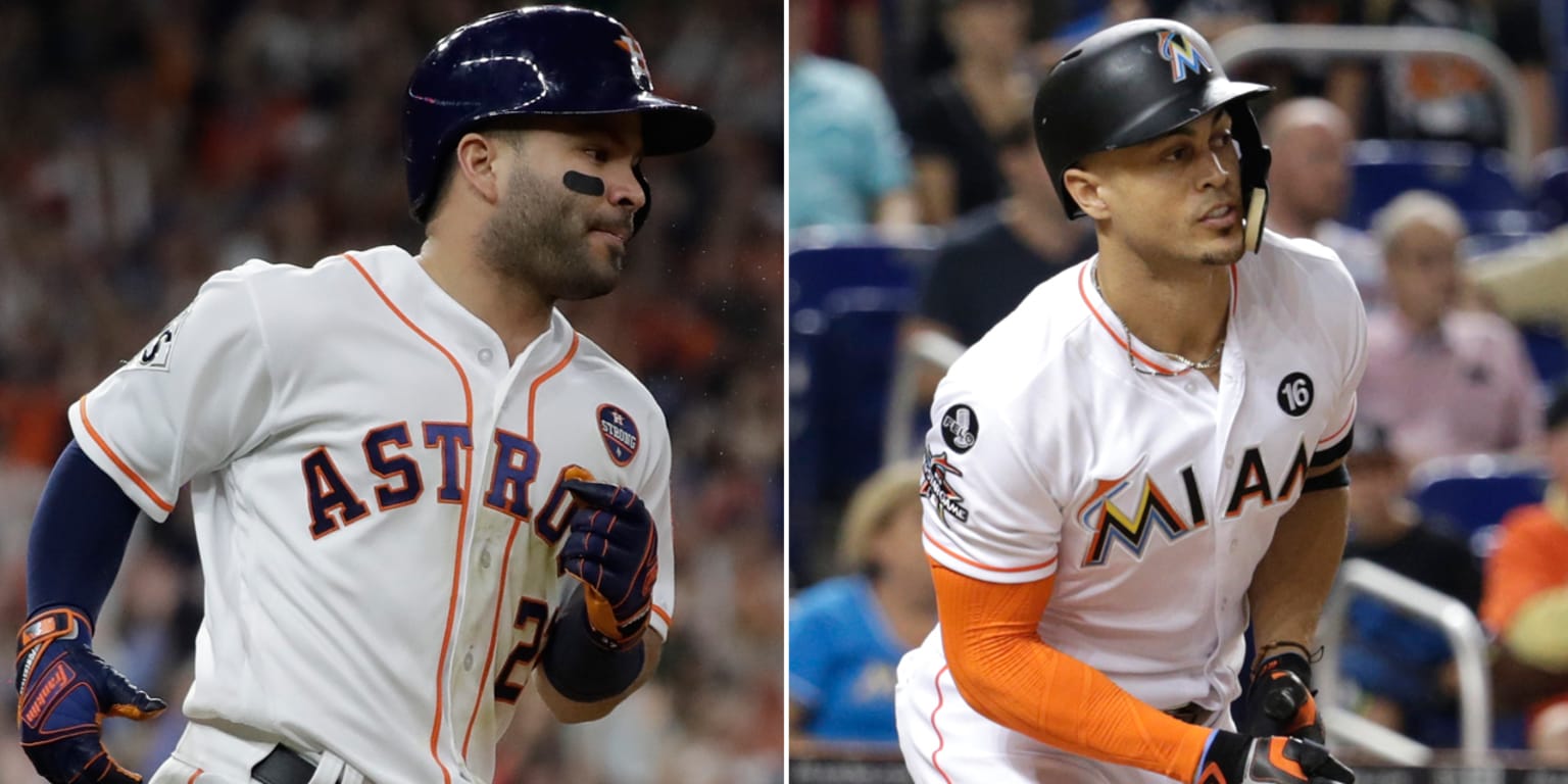 Astros' Jose Altuve, Marlins' Giancarlo Stanton win MVP awards