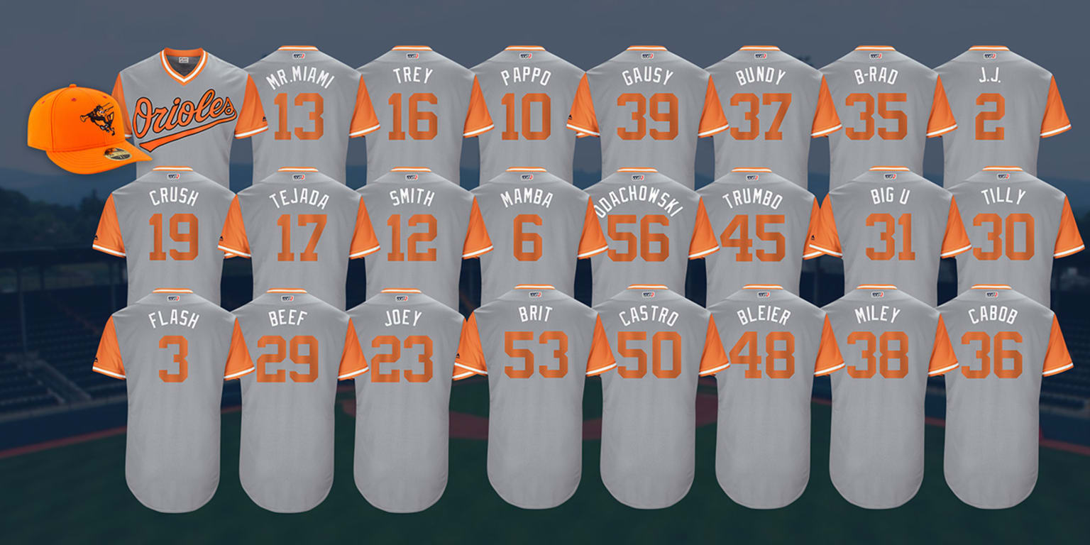 Orioles unveil Players Weekend jerseys, complete with nicknames on
