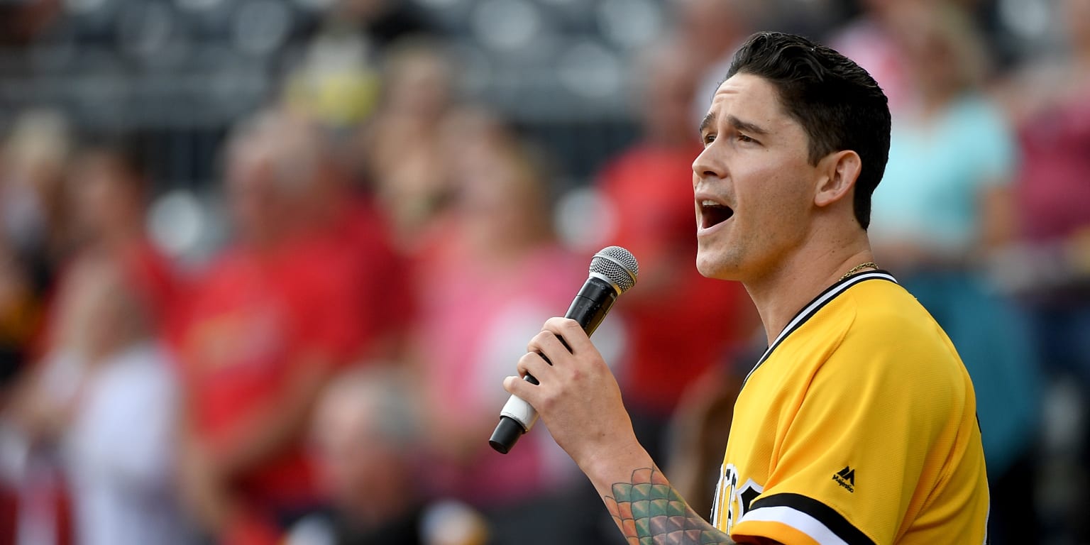 Performing Tuesday's national anthem at PNC Park was none other than  Pirates pitcher Steven Brault