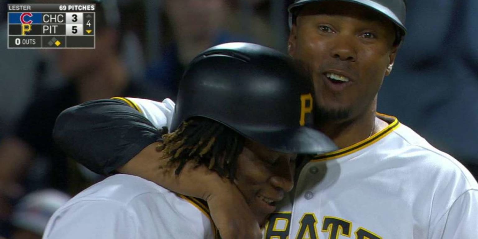 Gift Ngoepe got his first Major League hit and was rewarded with a warm