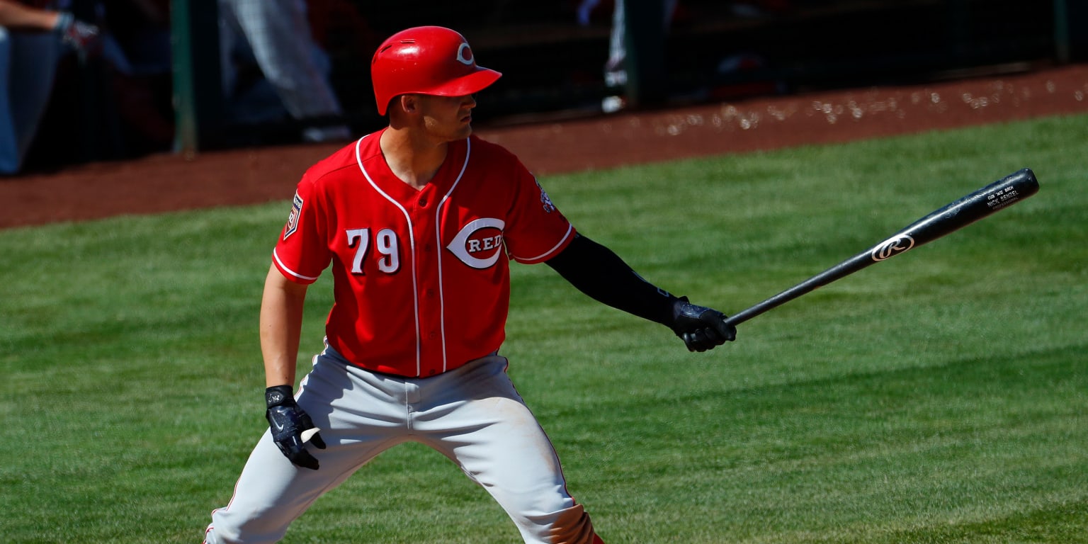 Jesse Winker -- Game-Used Spring Training Jersey -- 2018 Cactus League