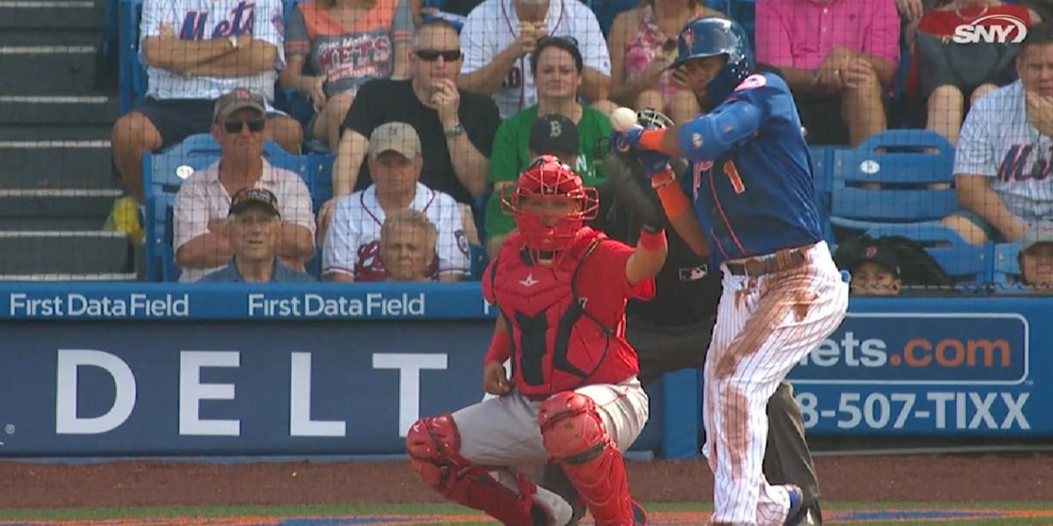 Amed Rosario hit by pitch on left hand