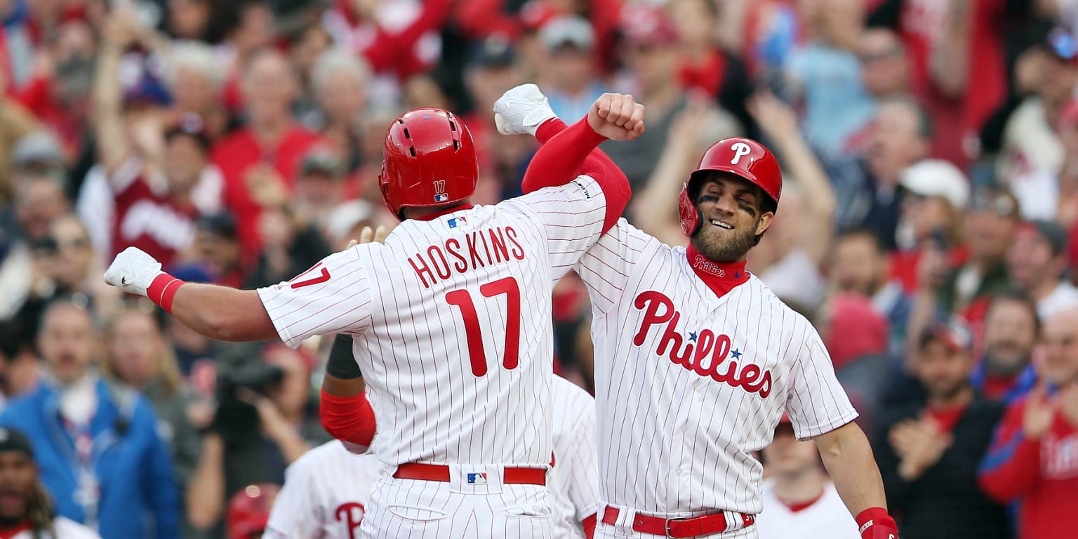 Watch: Philadelphia Phillies first baseman Rhys Hoskins blasts a