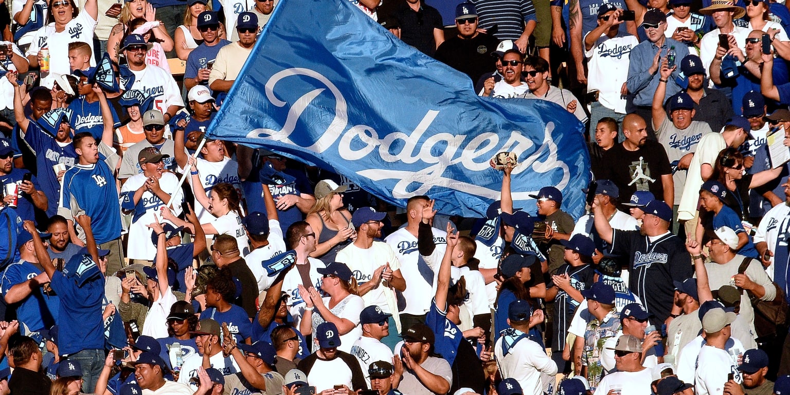 Los Angeles 16, Banners celebrating the Dodgers World Serie…