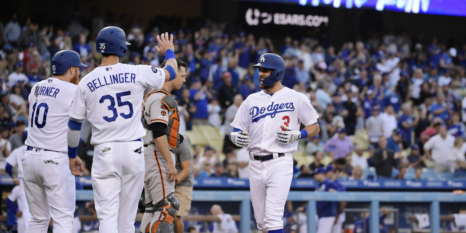 Los Angeles Dodgers' first baseman Cody Bellinger strikes out in the fourth  inning against the New York Mets at Dodger Stadium in Los Angeles on June  19, 2017. Bellinger hit two home