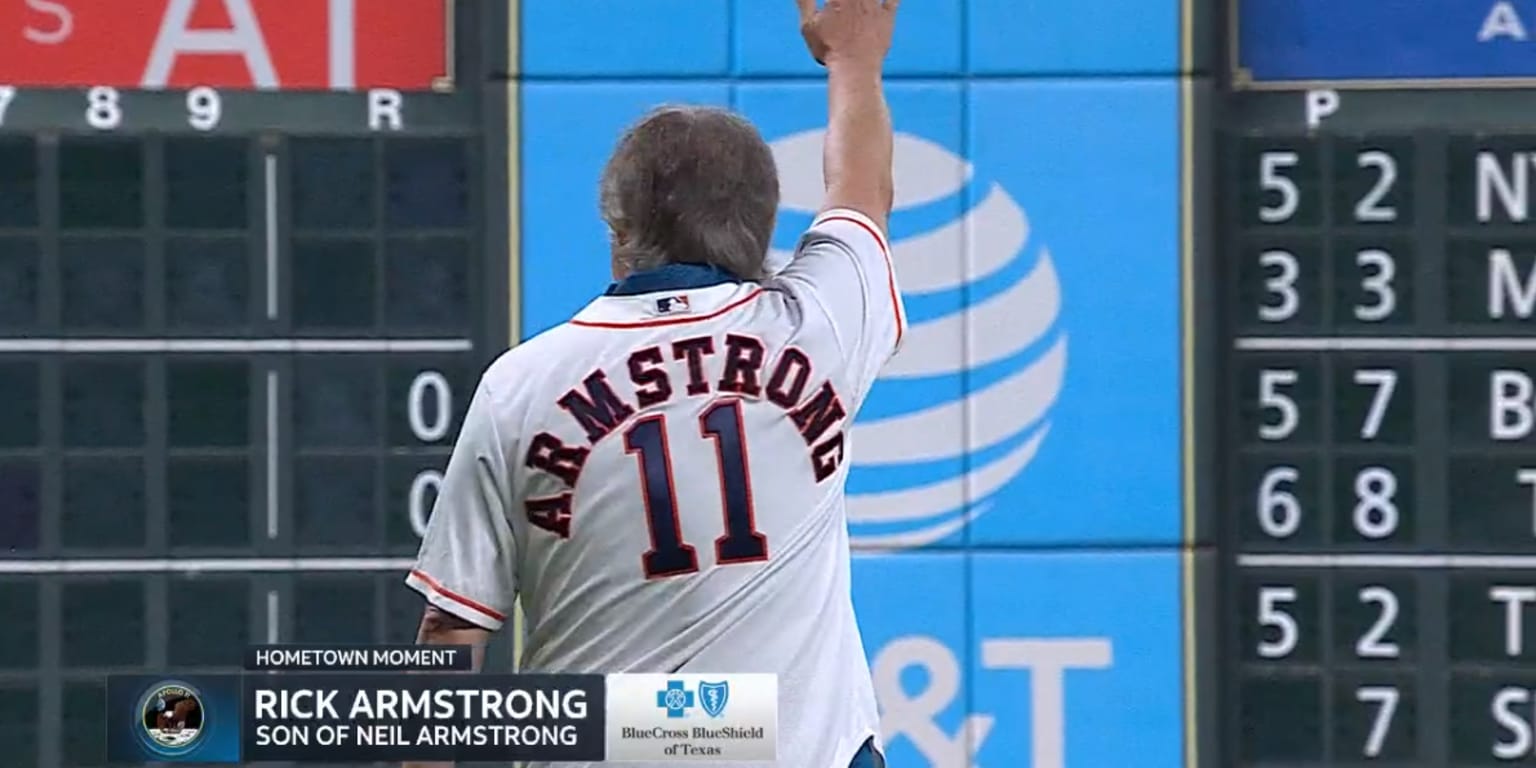 Houston Astros score the 11th run on the 11th hit from the 11th batter in  the inning on the night they celebrate the Apollo 11 moon landing while  interviewing Neil Armstrong's son