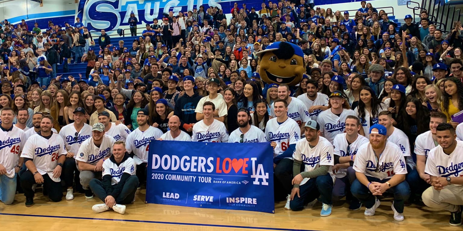 Dodgers help lift spirits with pep rally at Saugus High School