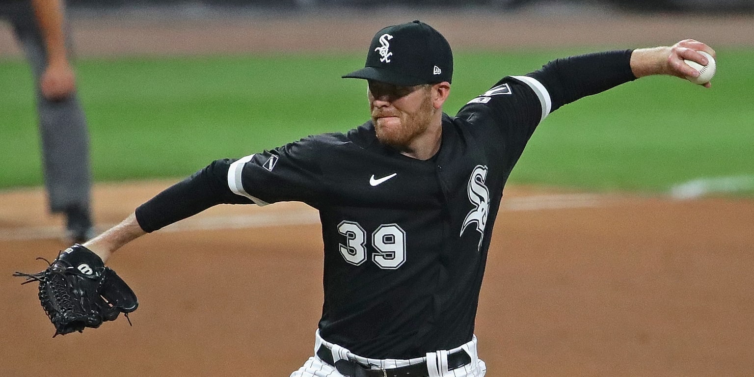 Aaron Bummer of the Chicago White Sox pitches against the Cleveland News  Photo - Getty Images