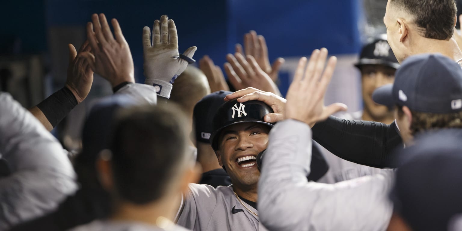 Yankees are doing mock interview dugout celebrations and they are