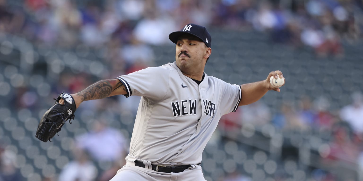 Nestor Cortes wearing Nasty Nestor New York Yankees face shirt