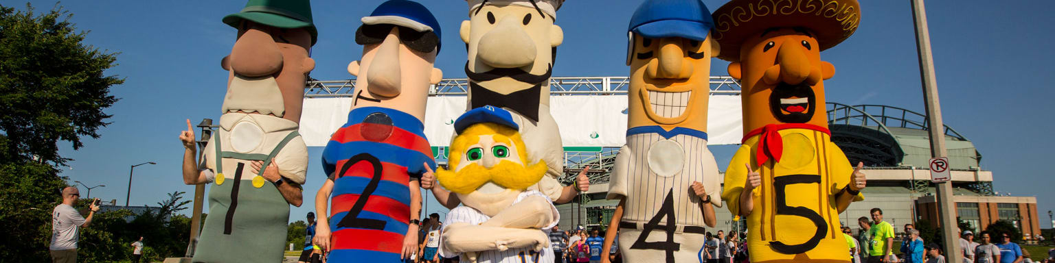 Fathead MLB Milwaukee Brewers Milwaukee Brewers Mascots - Racing Sausages :  : Home & Kitchen