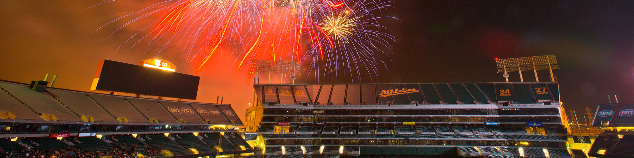 Fireworks and Drone Light Shows Oakland Athletics