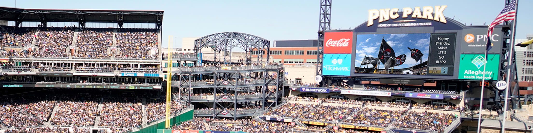 PNC Park scoreboard.. and it's captioned, daveynin