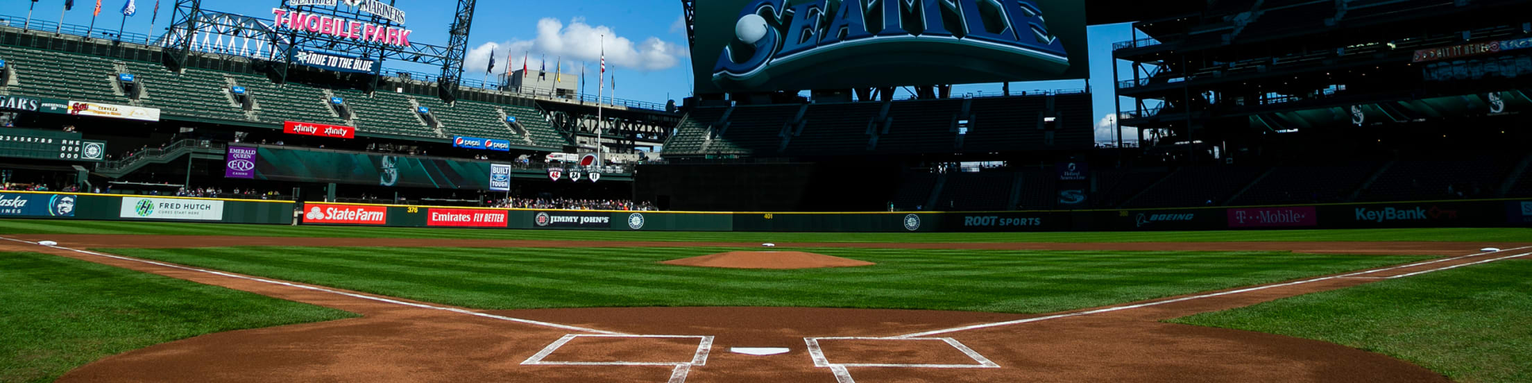 Seattle Mariners Logo over Safeco Field